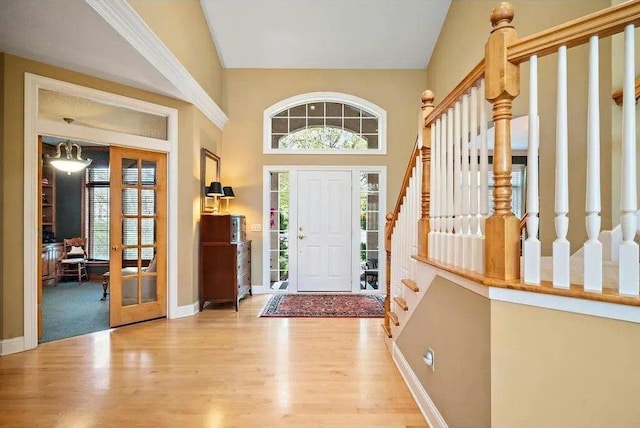 entrance foyer featuring light wood-type flooring