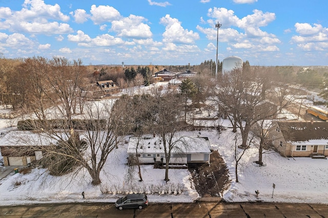 view of snowy aerial view