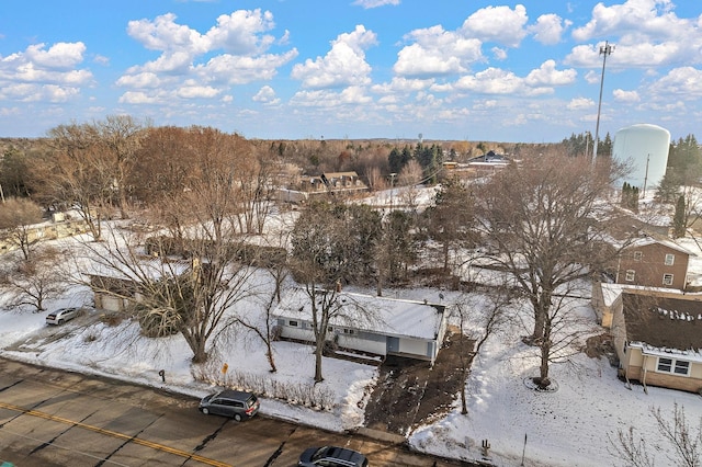 view of snowy aerial view