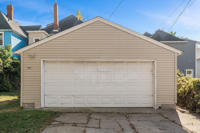 view of garage