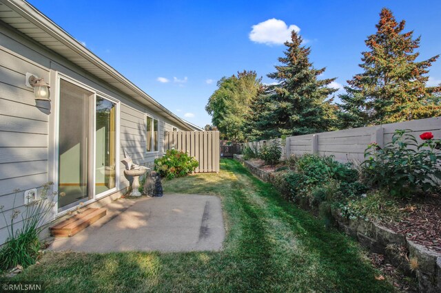 view of yard with a patio area