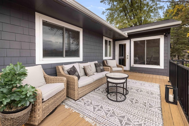 deck with an outdoor living space