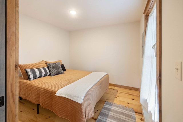 bedroom featuring light hardwood / wood-style floors