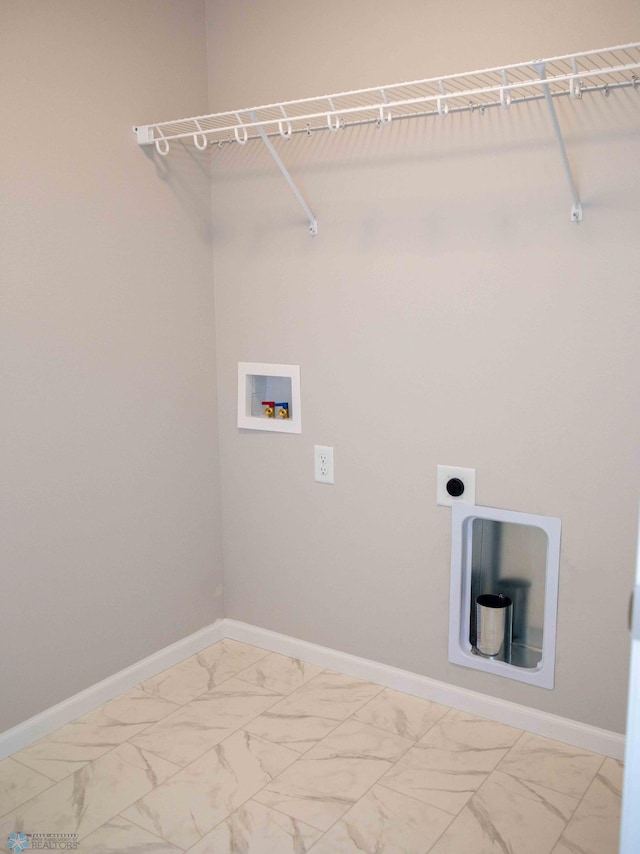 laundry area featuring washer hookup and electric dryer hookup