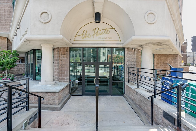 view of exterior entry with french doors