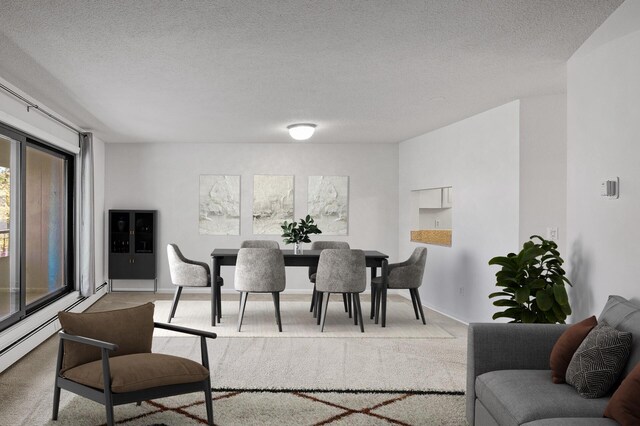 7500 Cahill Rd Unit 202C, Edina, MN 55439 - carpeted dining space with a textured ceiling