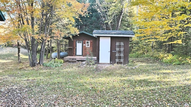 view of shed
