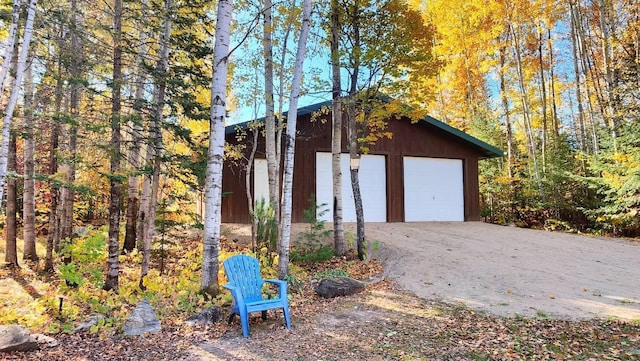 view of garage