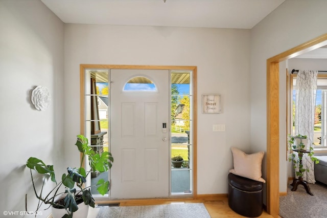 entrance foyer featuring light hardwood / wood-style floors