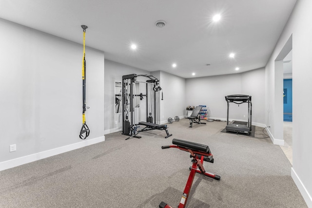 exercise area with carpet