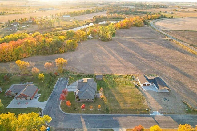 aerial view featuring a rural view