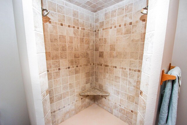 bathroom with tiled shower