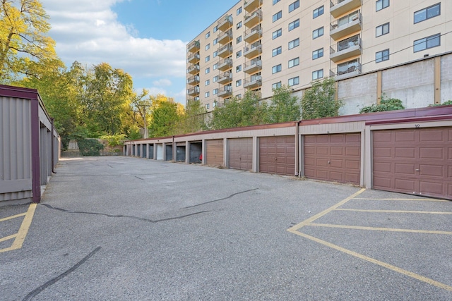 exterior space featuring a garage