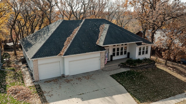 view of front of house with a garage