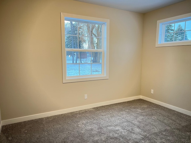 carpeted spare room with a healthy amount of sunlight