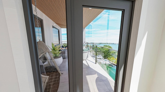 balcony with a water view