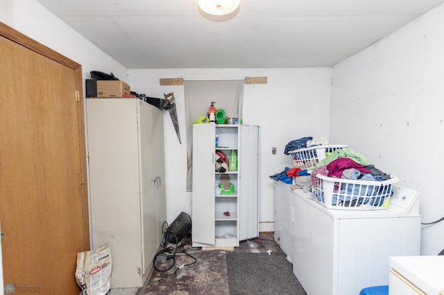 washroom with separate washer and dryer