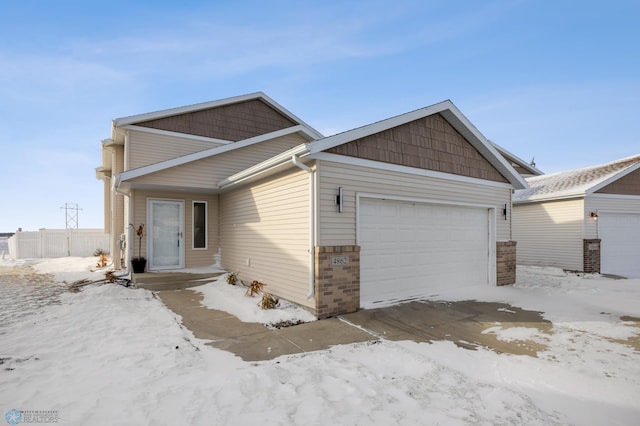 view of front of house featuring a garage