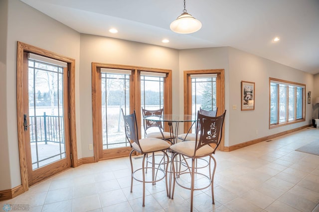 dining area with a wealth of natural light