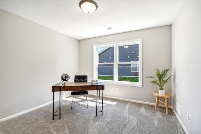 home office featuring carpet floors