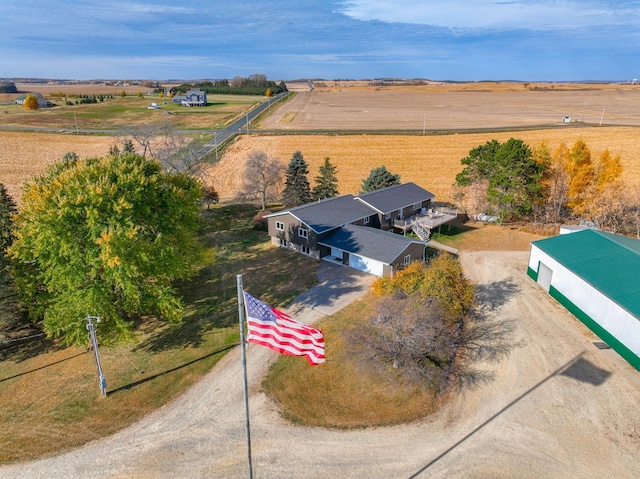 aerial view with a rural view