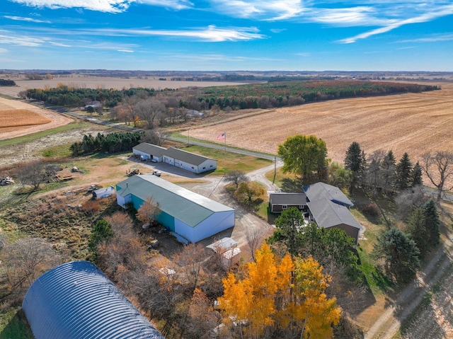 drone / aerial view with a rural view