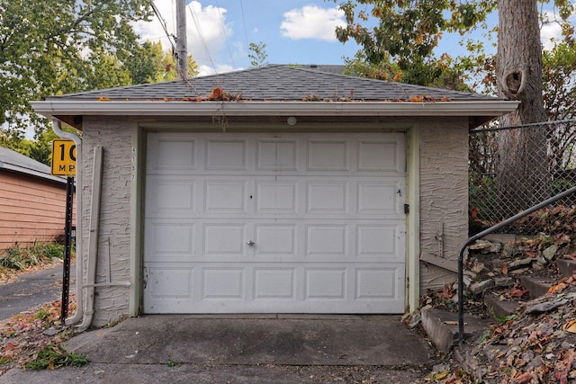 view of garage