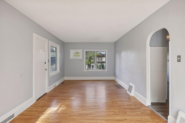 empty room featuring light wood-type flooring