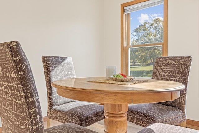 dining room featuring light hardwood / wood-style flooring