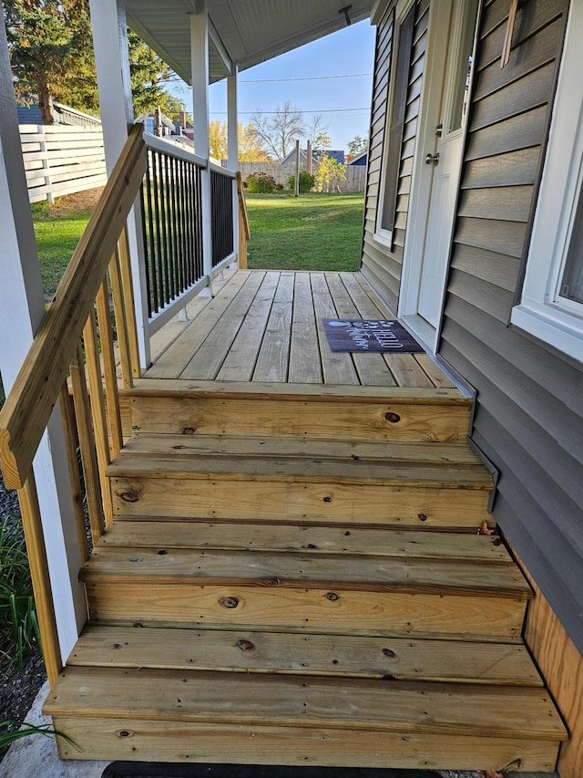 deck with a yard