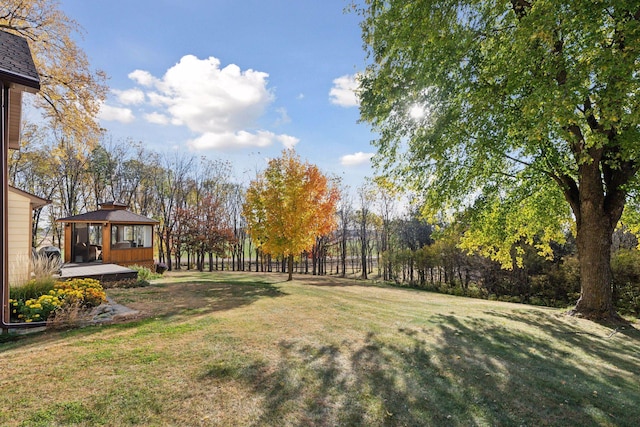 view of yard with a gazebo