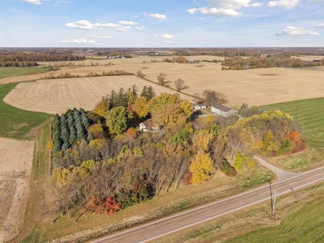 drone / aerial view featuring a rural view