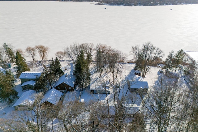 view of snowy aerial view