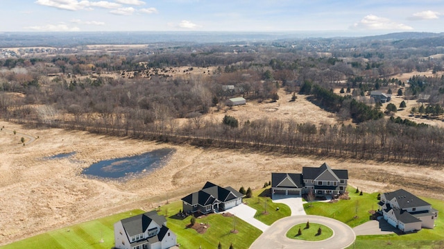 aerial view with a rural view