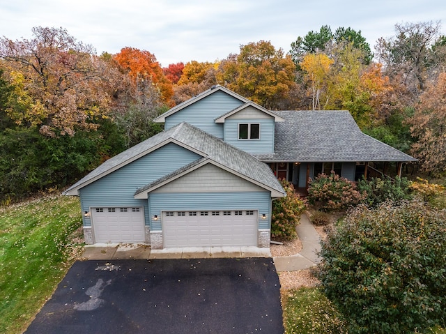 view of front of home featuring a garage