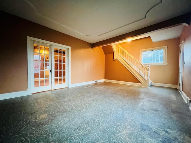 additional living space with french doors