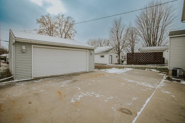 garage featuring central air condition unit