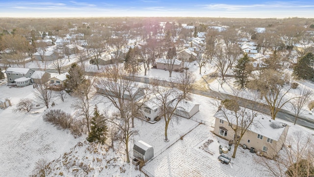 view of snowy aerial view