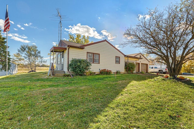 view of home's exterior featuring a lawn