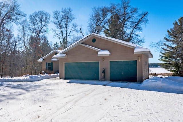 view of snow covered exterior