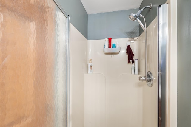 bathroom featuring a stall shower