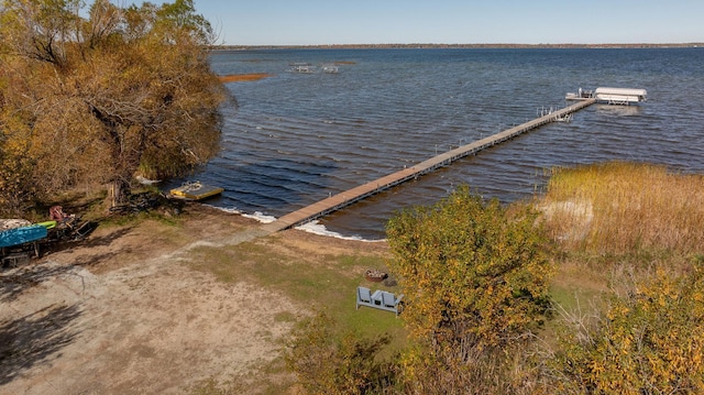 exterior space featuring a water view