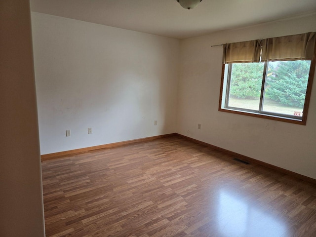 empty room featuring wood-type flooring