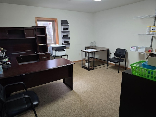 view of carpeted office space