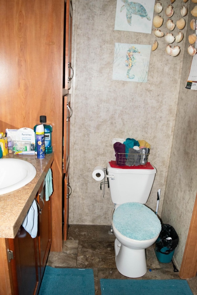 bathroom with vanity and toilet