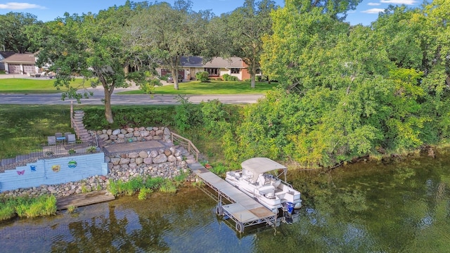141 Lakeshore Dr, Big Lake, MN 55309 - dock area with a water view and a lawn