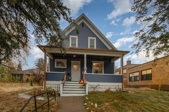 view of front of home with covered porch