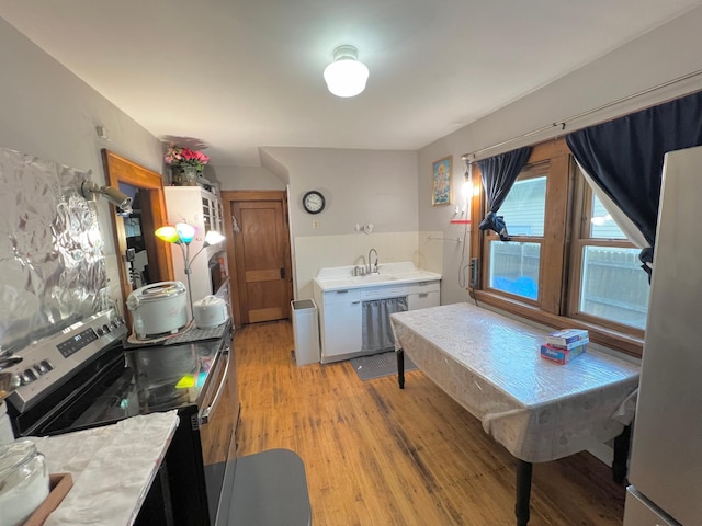 kitchen featuring light hardwood / wood-style floors and stainless steel appliances