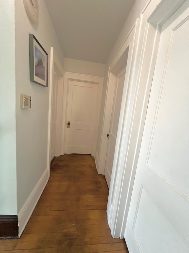 hall featuring dark hardwood / wood-style floors