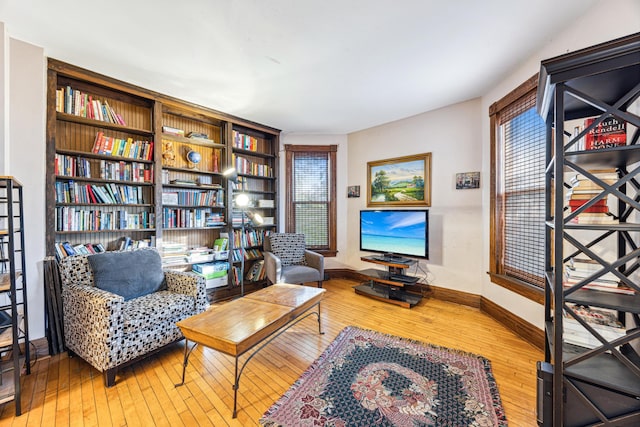 sitting room featuring hardwood / wood-style floors